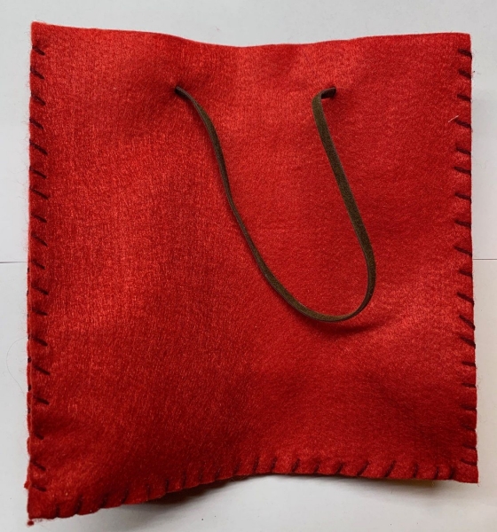 Tasche mit Boden aus Filz, rot